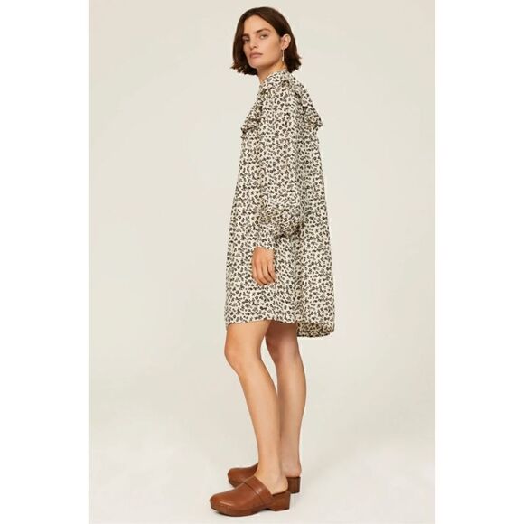 Anthropologie Scotch & Soda Smocked Frill Short Flowy Mini Dress Size M NWT - Picture 2 of 14